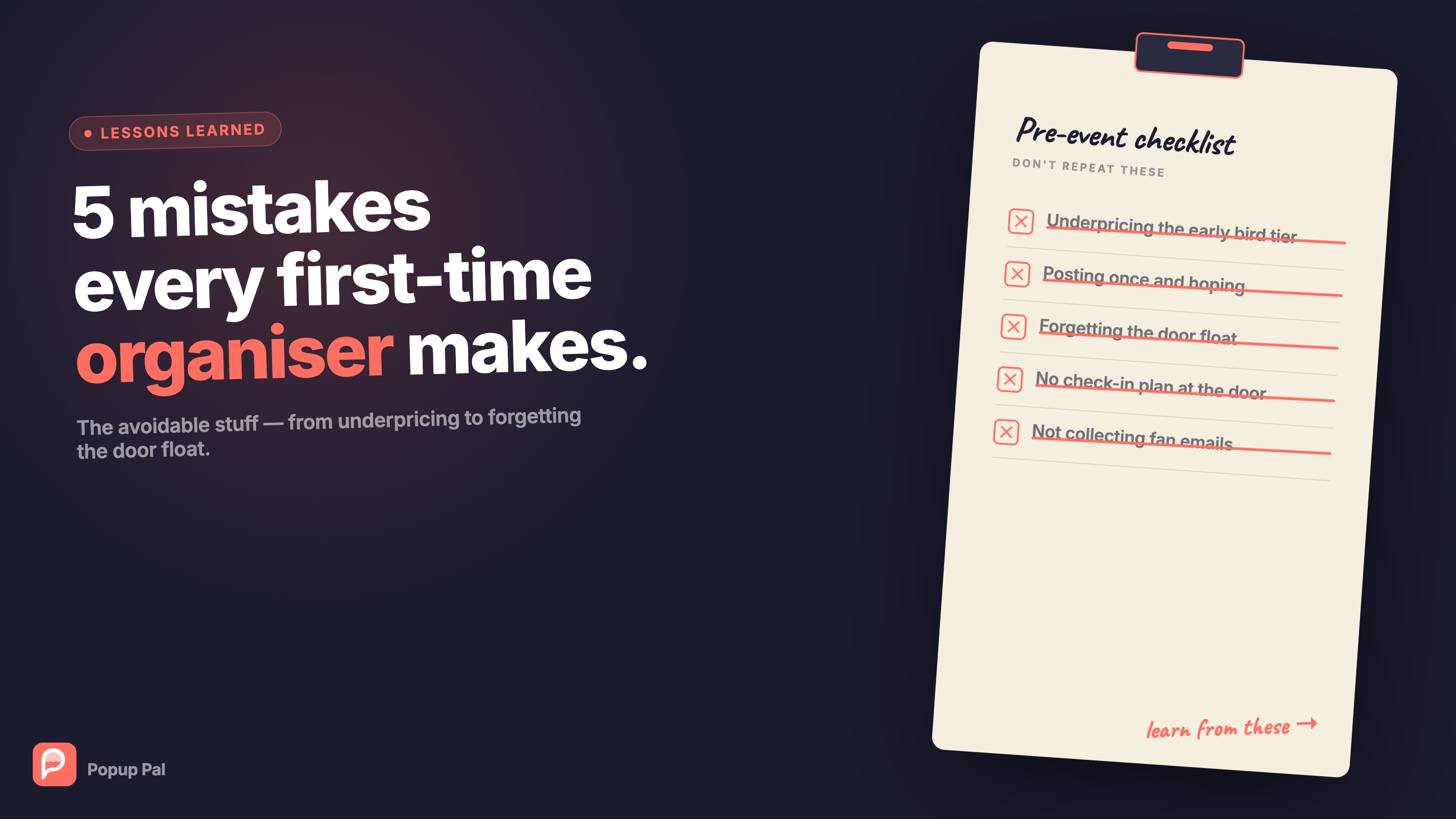 5 Mistakes First-Time Event Organisers Make (and How to Avoid Them)